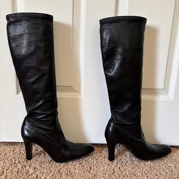 Cole Haan Nydia Tall Stretch Leather Boots Black Sz 10M/10B - Picture 14 of 16